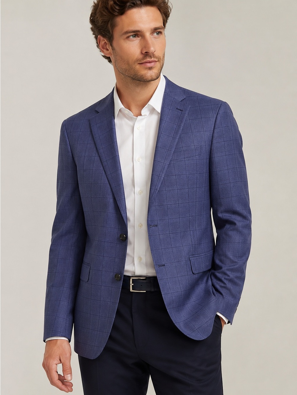 Lauren Ralph Lauren Men’s Blue Plaid Sport Coat Blazer 42R Like New